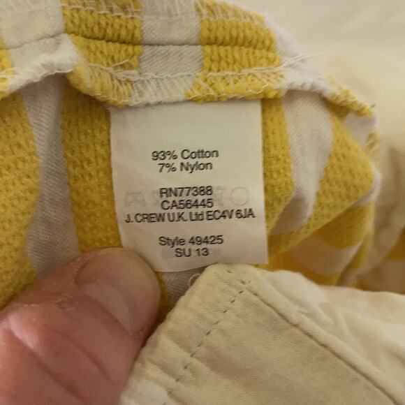 J. Crew Yellow & White Striped Shorts, Size 2 - Picture 5 of 6